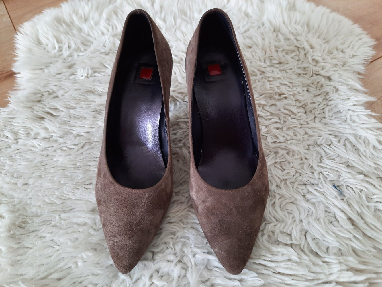 Wie NEU 2x getragen Högl Pumps Highheels Echt Leder grau Gr 35