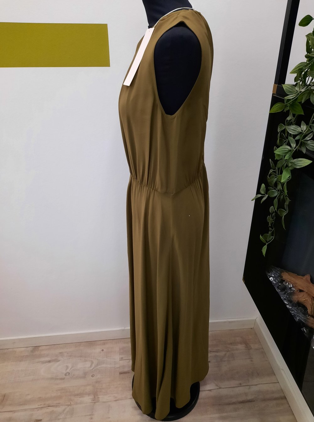 NEU Arket Maxi Kleid Blusenkleid Sommer leicht khaki Gr 34