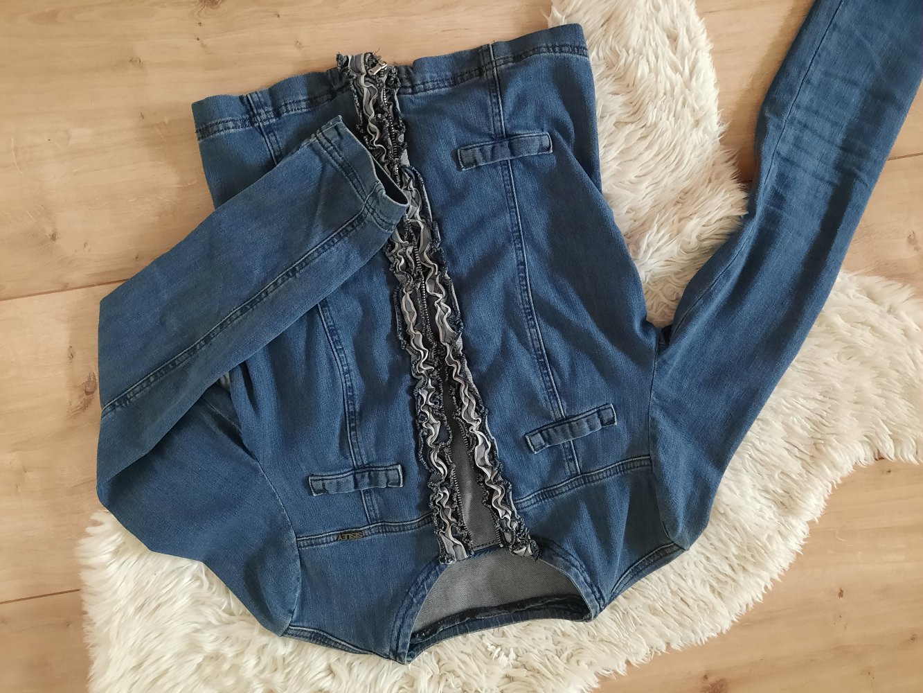 Sisley Jeansjacke kurz Damen Blazer schick Business Gr 36 S