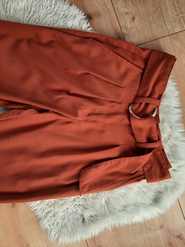 Mint&berry Stoffhose Paperbag Jogger high waist Büro Business braun 34