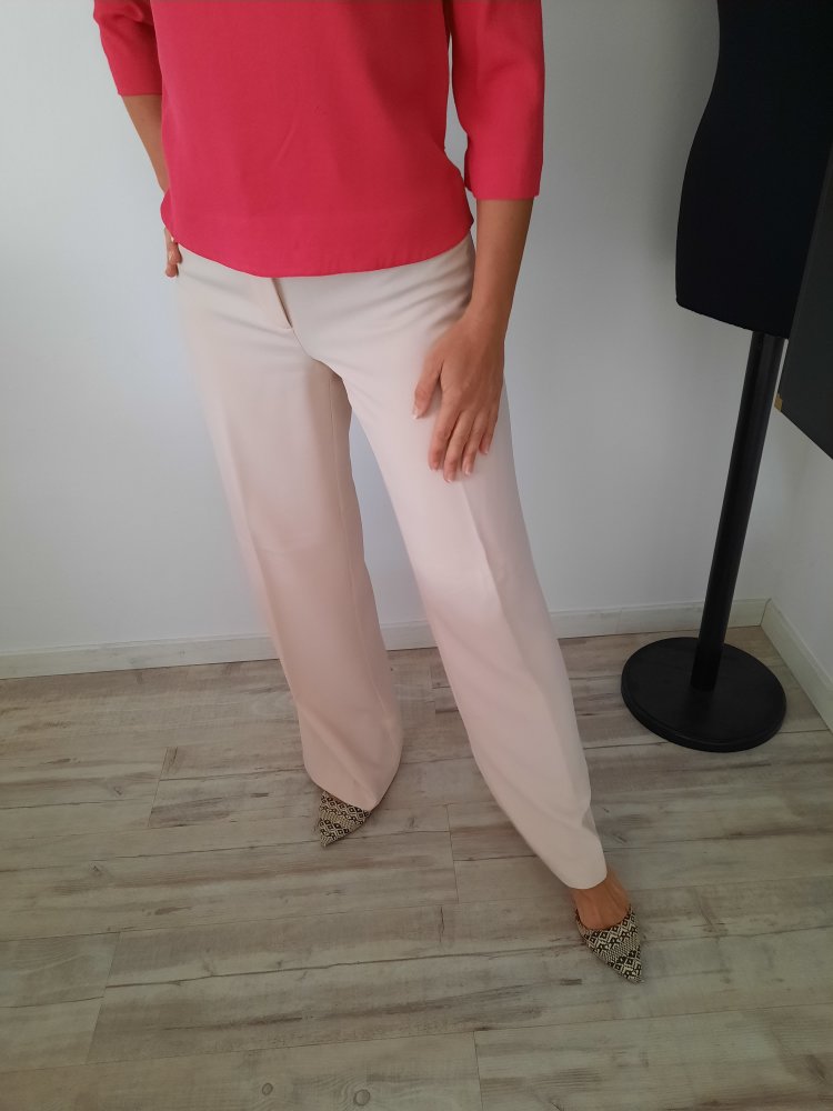 Neu Hallhuber Marlene Hose weites Bein Business Büro Bundfalten elegant Gr 34 Bügelfaltenhose
