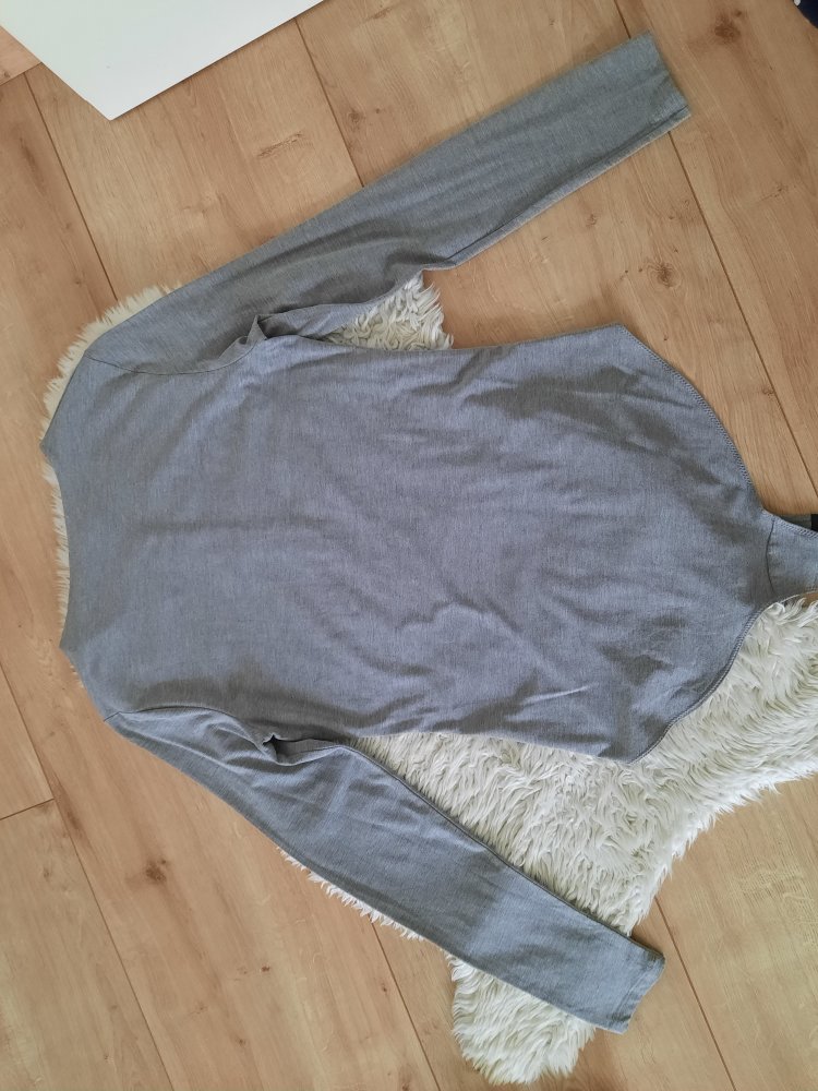NEU Cos Basic Body Langarm Knopfleiste Langarmshirt casual grau meliert Lingerie Gr M