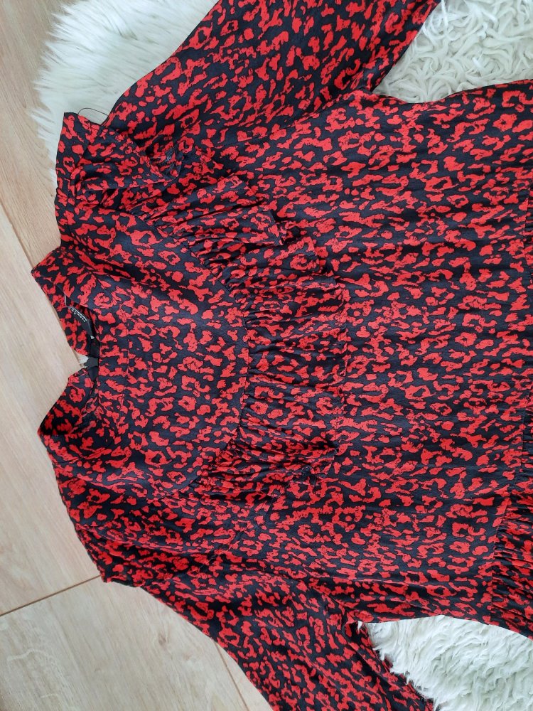 Wie NEU Zara Lockeres Midikleid Volant A Linie Boho verspielt XS