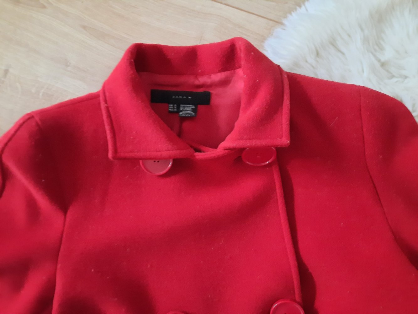 Zara Damen Kurzmantel Herbst/Winter Jacke ausfallender weiter Schnitt Gr S 36 