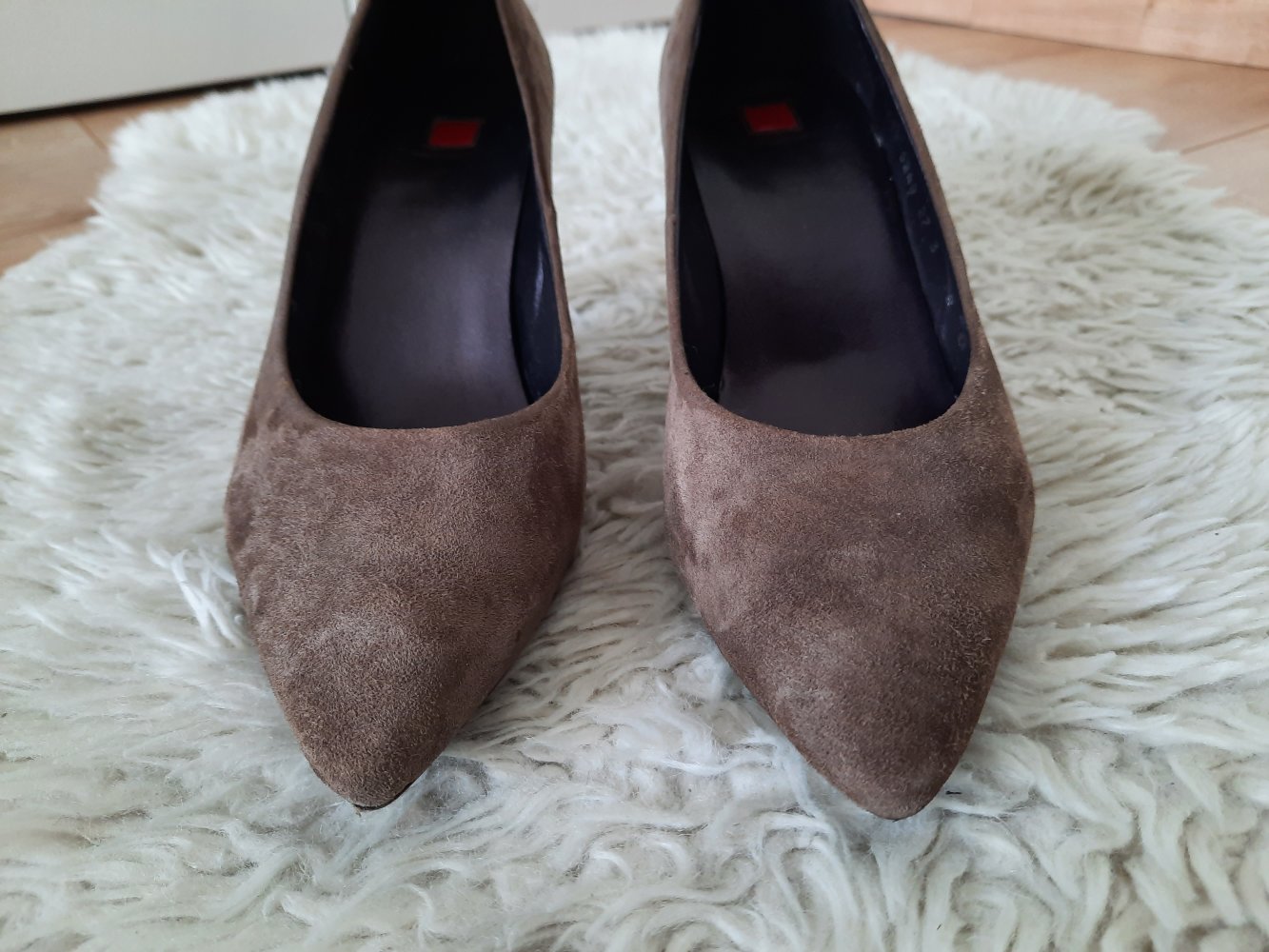 Wie NEU 2x getragen Högl Pumps Highheels Echt Leder grau Gr 35