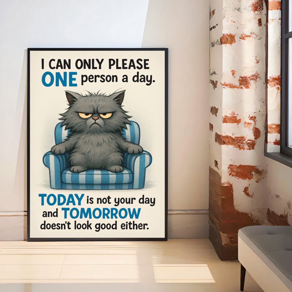Digitales Poster Grumpy Cat Spruch – I Can Only Please One – JPEG 300dpi