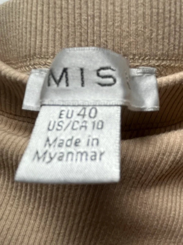 Beiger Rock in Wickel-Optik – Gerippt – Gr. 40