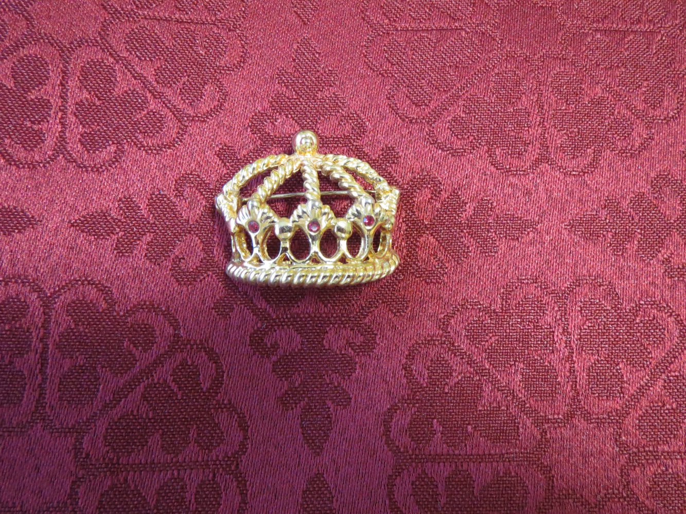 Brosche, Vintage, Krone, Modeschmuck