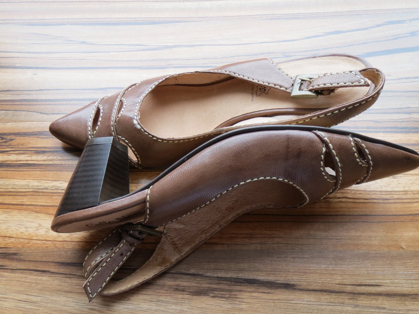 Klassische Slingpumps, Gr.37, braun