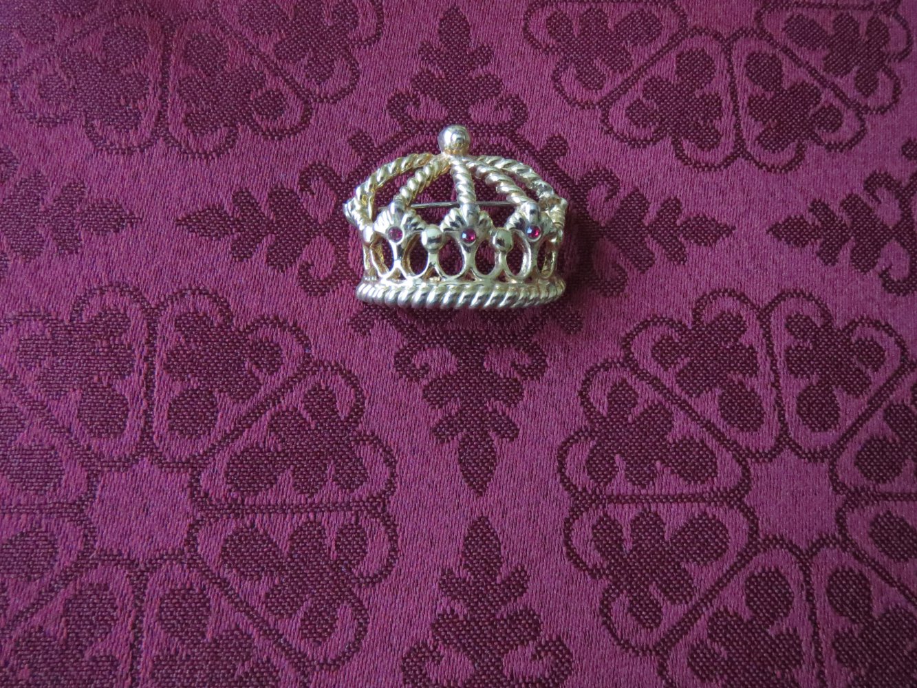 Brosche, Vintage, Krone, Modeschmuck