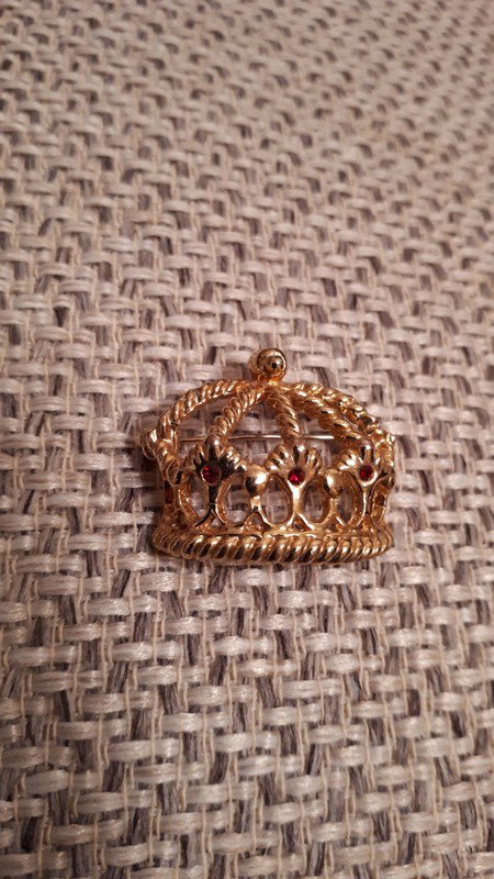 Brosche, Vintage, Krone, Modeschmuck