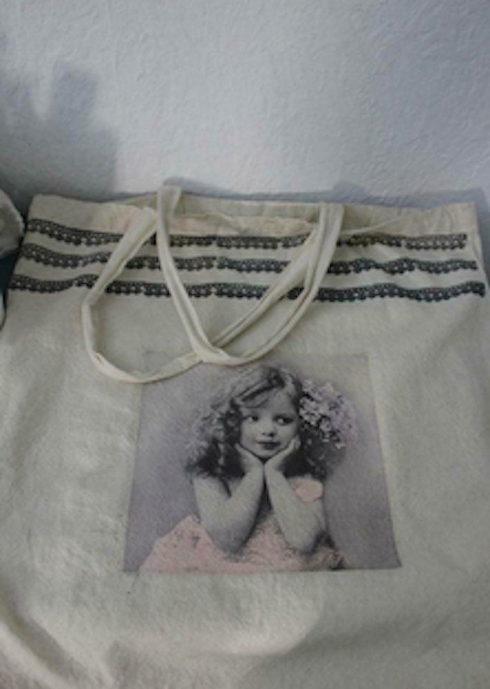 Jutebeutel vintage shabby chic DIY Baumwolltasche Tasche Stoffbeutel