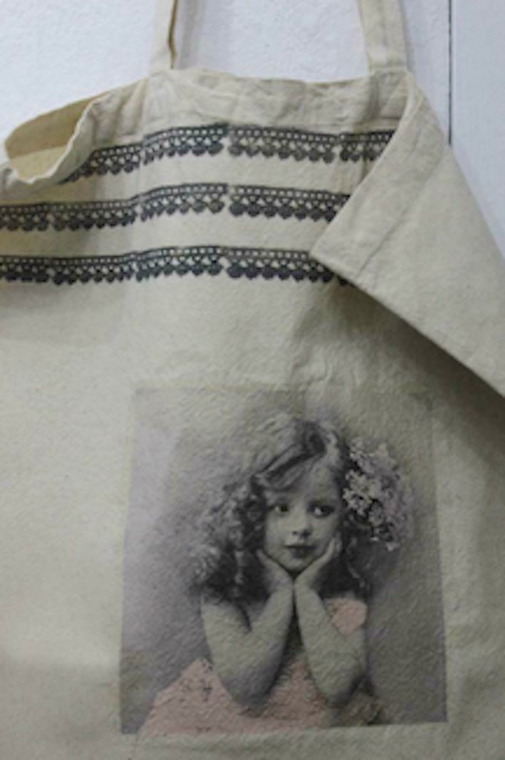 Jutebeutel vintage shabby chic DIY Baumwolltasche Tasche Stoffbeutel