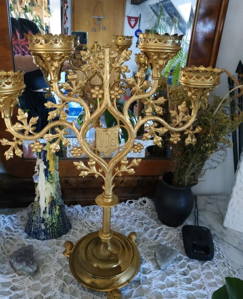 Original Neogotischer Kerzenleuchter Mittelalter Reenactment tauglich Gothic Goth Style