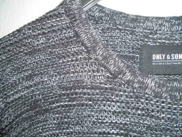 Graumelierter dicker Baumwollpullover für Herren !