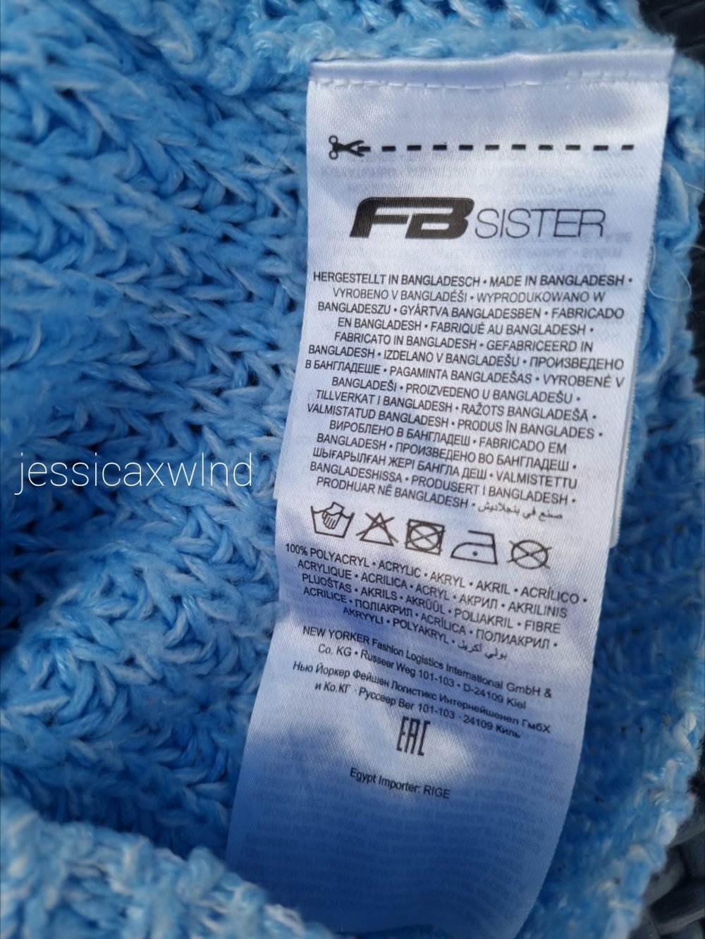 Strickpullover Balloonärmel Oversize Hellblau