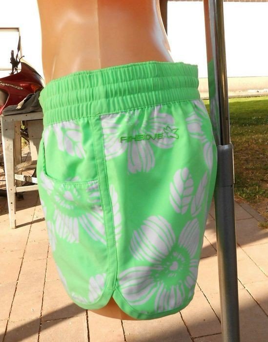 Süße rare Fishbone New Yorker Surfer Hotpants 38 Badehose Flower Neon Beach 29,5 cm