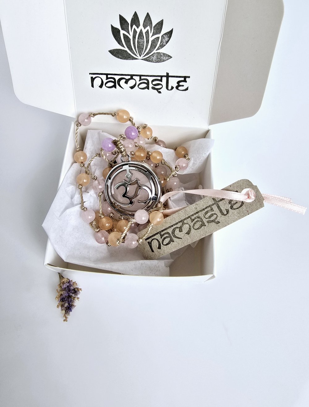 Rosenquarz Citrin Kette OM Ibiza