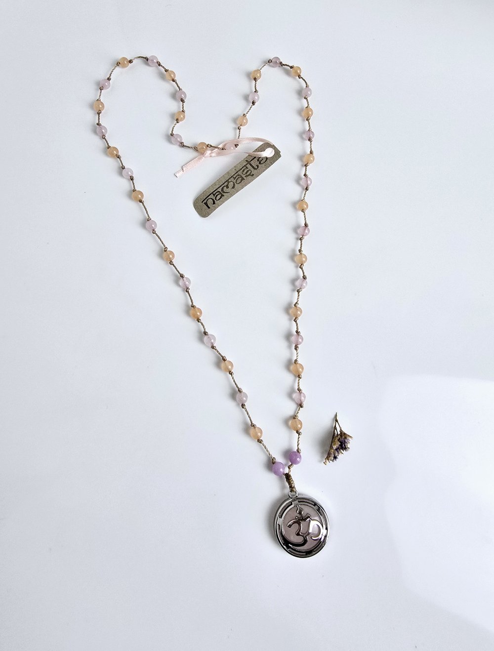 Rosenquarz Citrin Kette OM Ibiza