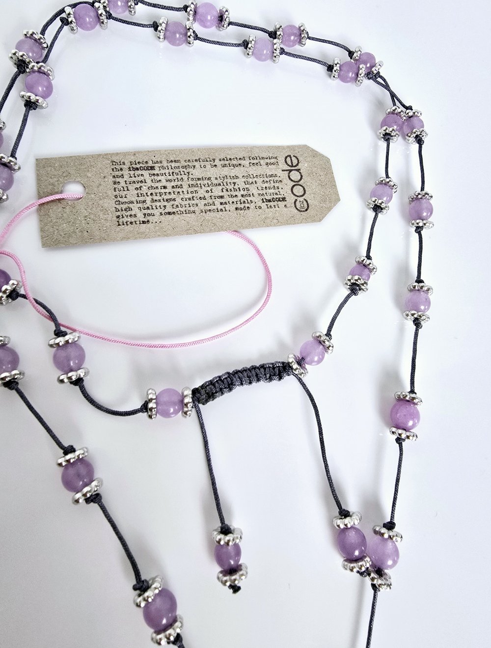 Rosenquarz Mondstein Kette Ibiza