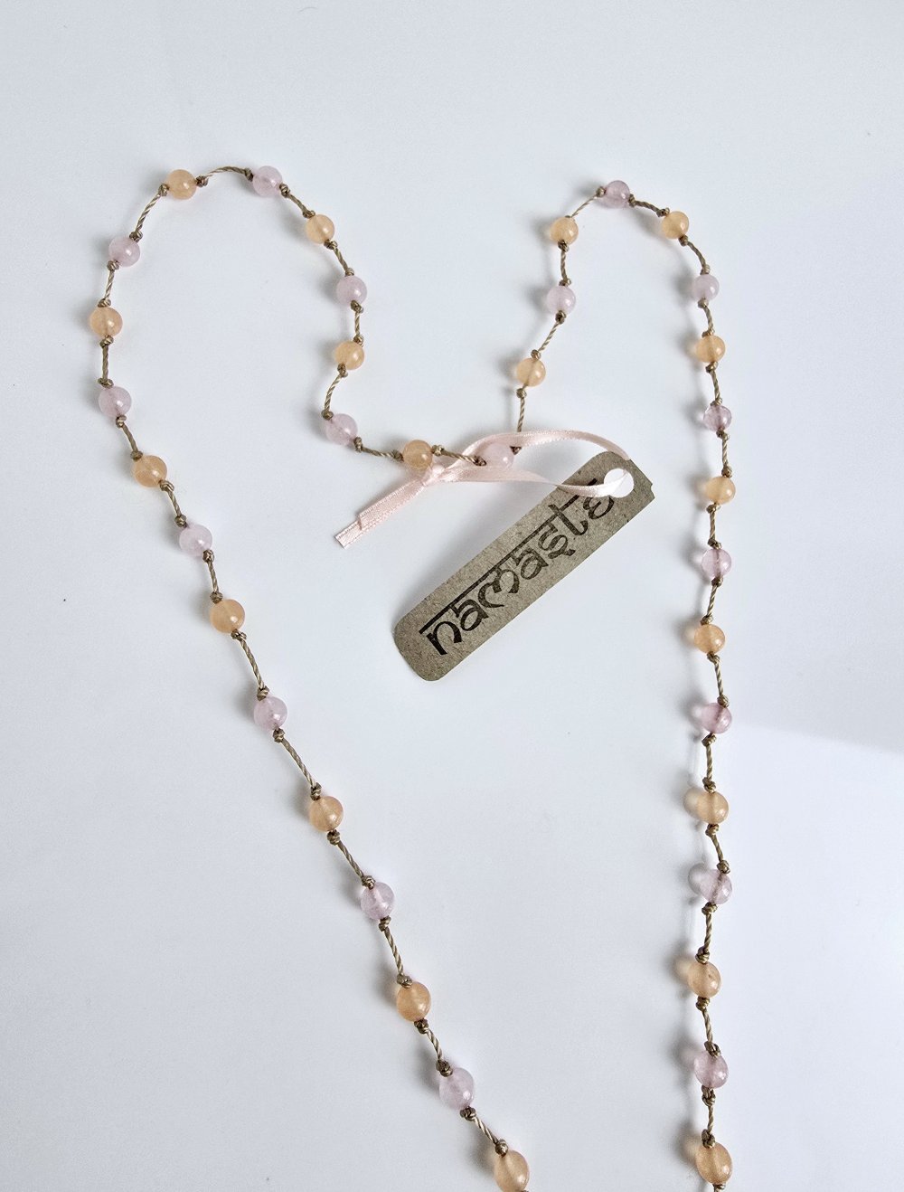 Rosenquarz Citrin Kette OM Ibiza
