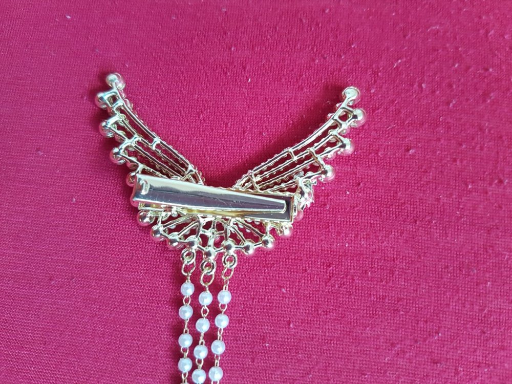 Brautschmuck Haarklammer Schmetterling weiß silber gold