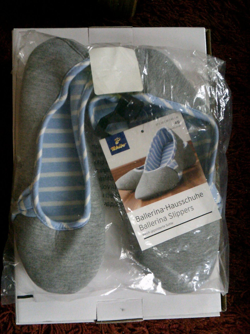 Tchibo Ballerina Damen Hausschuhe Gr. 40 weich gepolsterte Sohle OVP