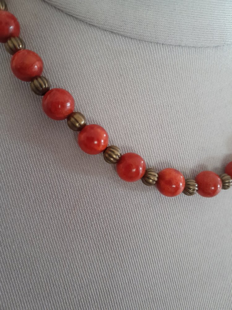 Wunderschönes, einzigartiges Vintage Collier mit Koralle