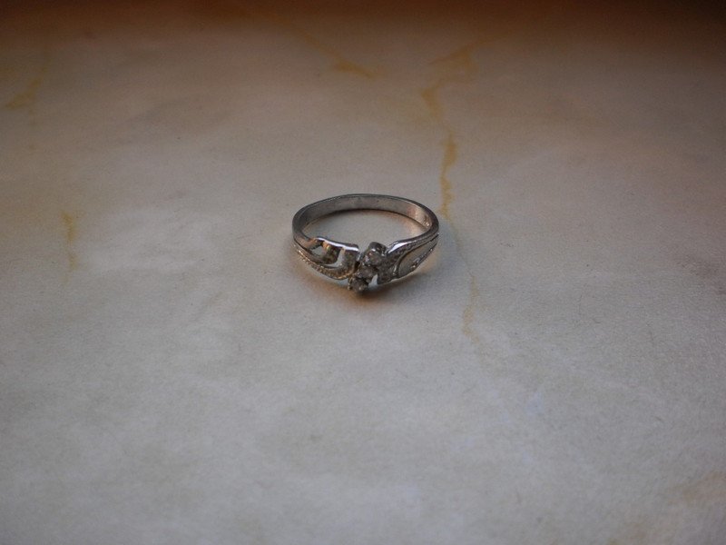 Silberring Fingerring mit süßen Brillis! 80er Vintage Schatz! Retroschmuck Bling-Bling Glitzersteine  Echtsilber