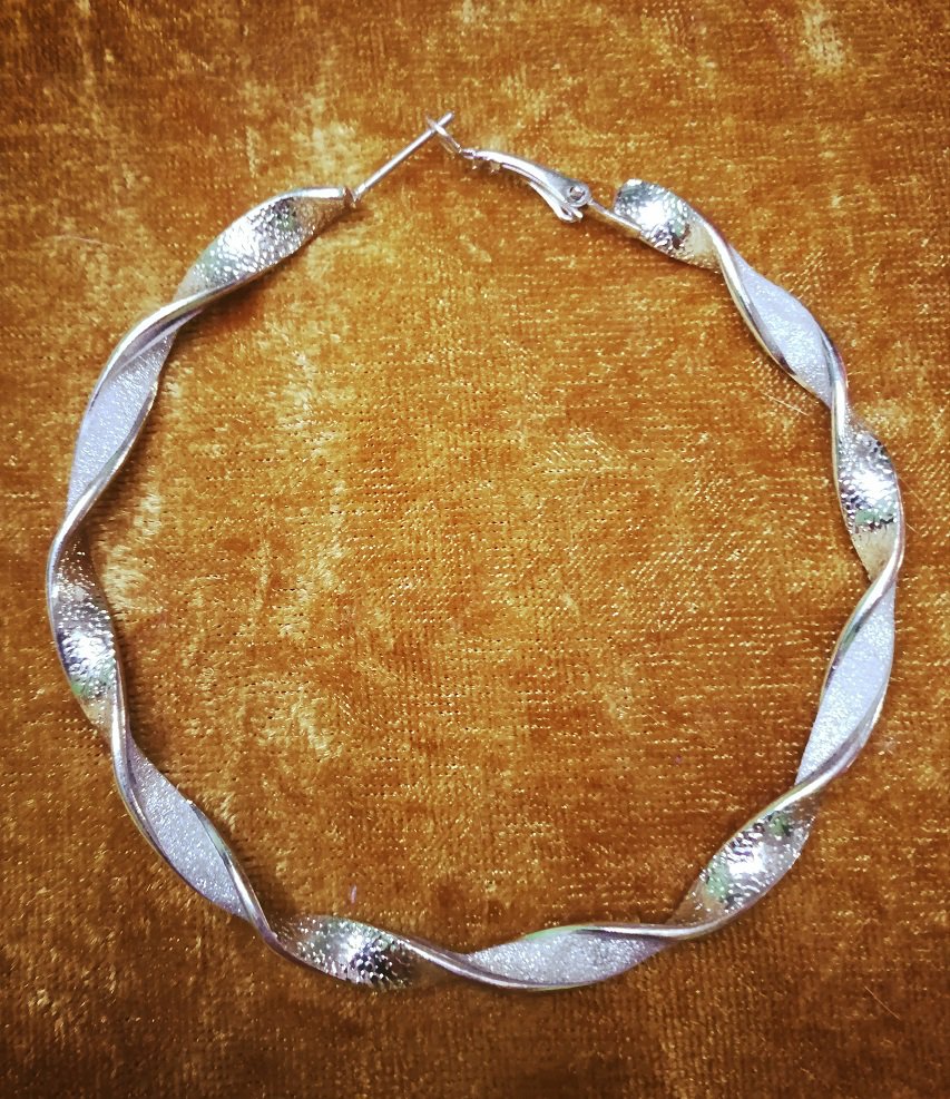 Ohrring Kreole Silberkreole Silberohrring Hip Hop Style Solo Drehohrring Bling