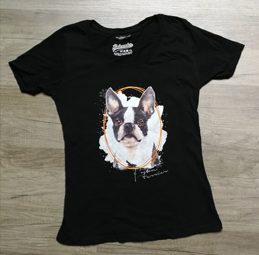 Boston Terrier T-Shirt Dog Hund Bulldog Artprint Kunstshirt