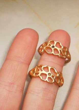 Goldene Ringe Fingerringe mit süßem Diamant! Bling Bling Hip Hop Kunstmuster Freundschaft Kult