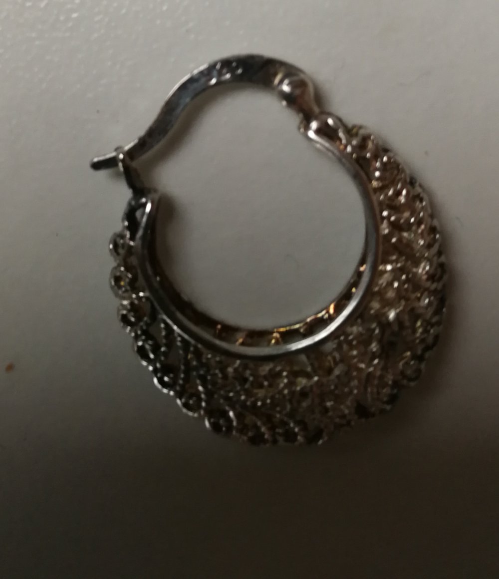 Ohrring Kreole Silberkreole Solo Exotik Ethno Orientalstyle Hippie Boho Floral!