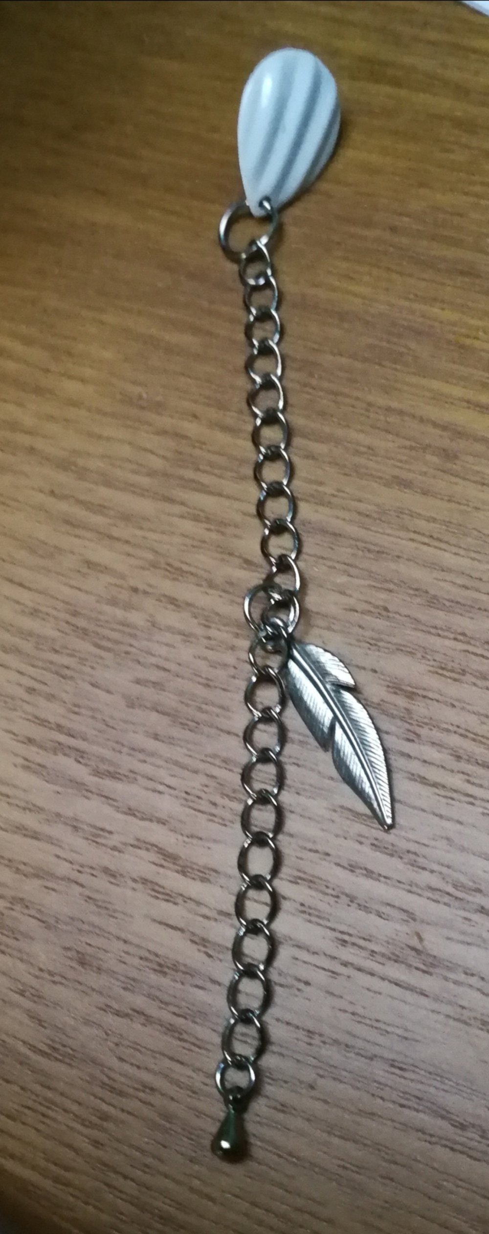 Ohrring Solo Look True Vintage Federohrring Kettenohrring Achtziger Look Custom Unikat