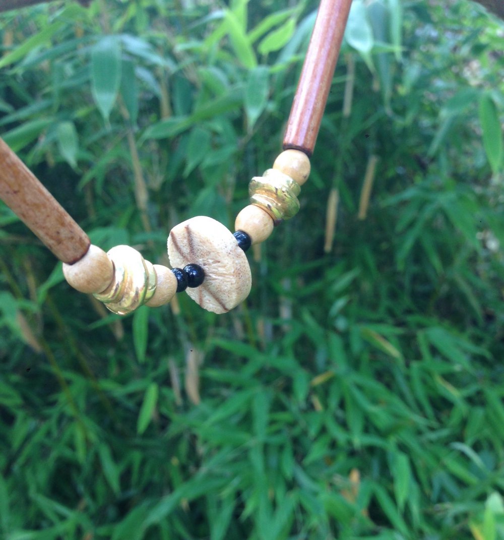 Perlenkette Ethno Indianer Vintage Boho Hippie Buddha Yoga! Goldeffekte 