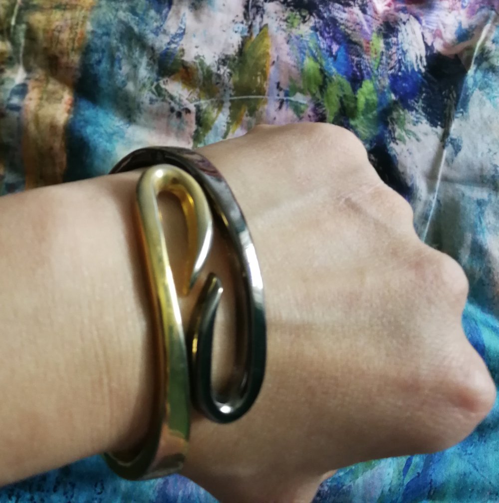 Armreif Metallic 80er Original Kult Vintage Retro Klappreif! Futuristisch elegant!