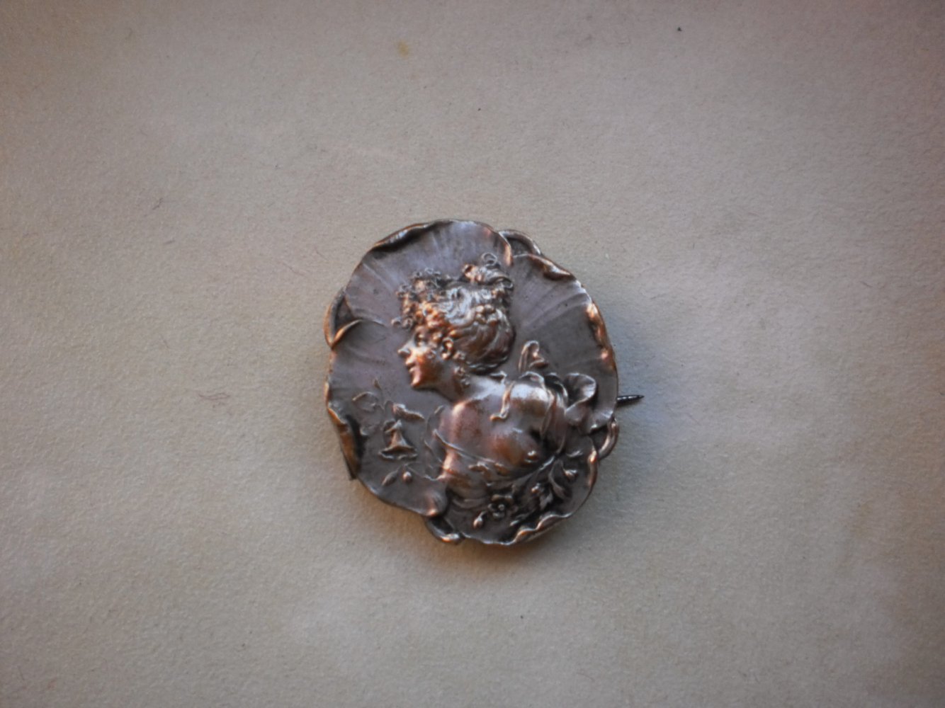 Antike Silberbrosche Brosche Frau Jugendstil Vintage Art Noveau Edeldame