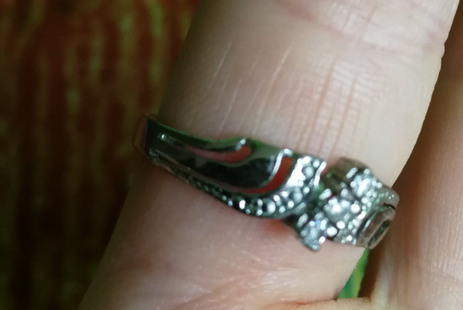 Silberring Fingerring mit süßen Brillis! 80er Vintage Schatz! Retroschmuck Bling-Bling Glitzersteine  Echtsilber