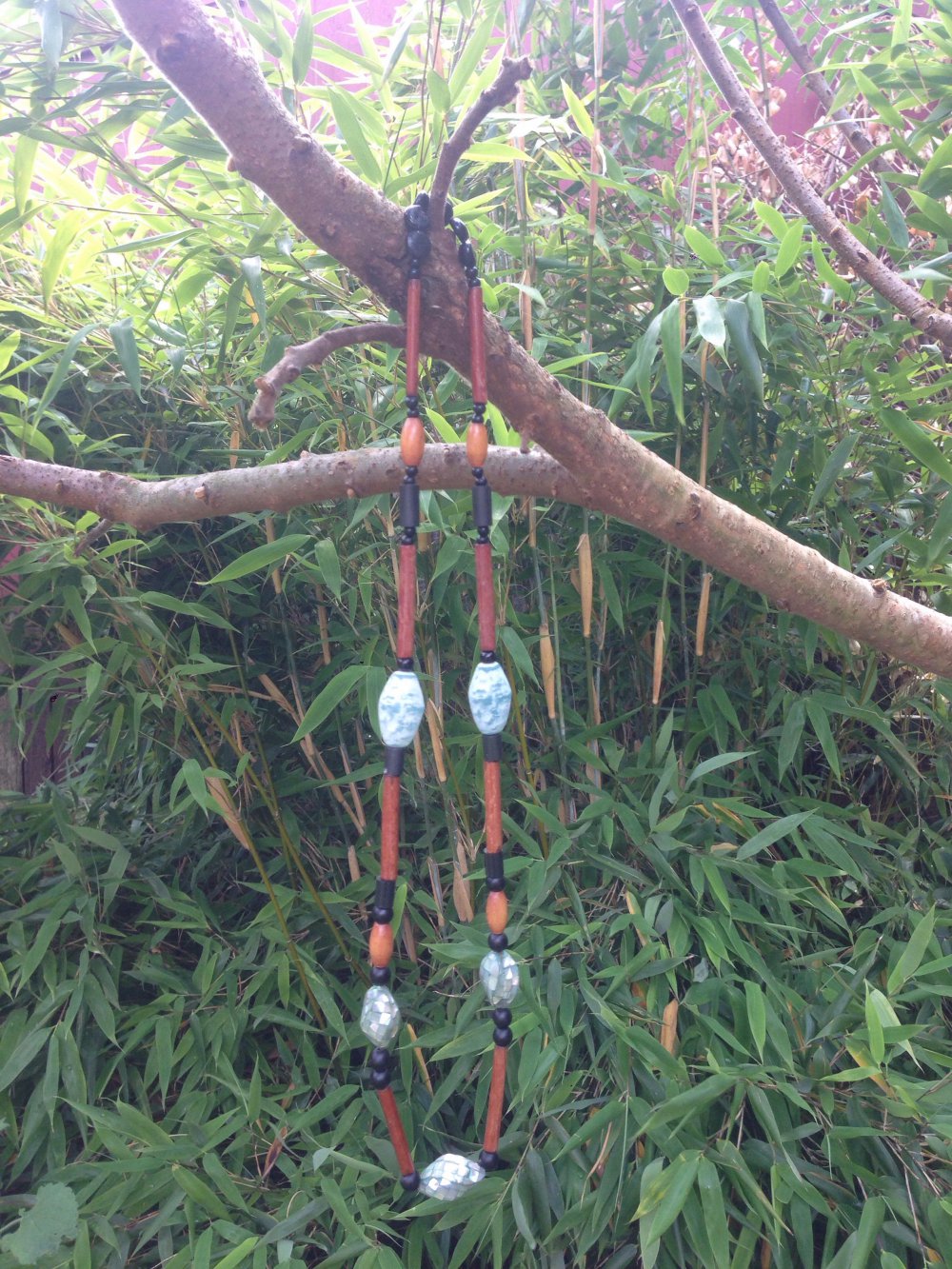 Perlenkette Pauamuschel Abalone Ethno Indianer Vintage Boho Hippie Buddha Yoga!