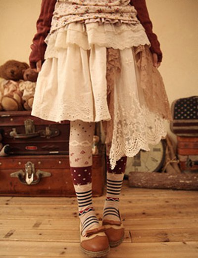 Harajuku Loita Mori Girl Spitze Rüschen Rock aus Japan