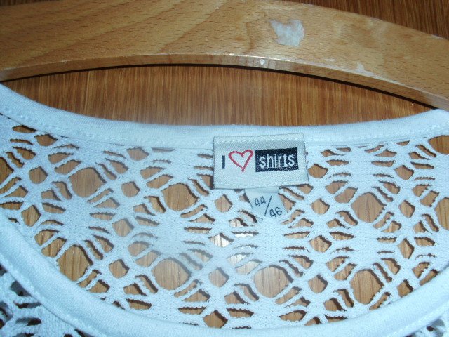 Netzshirt von I love Shirts, weiß, Gr. 44/46