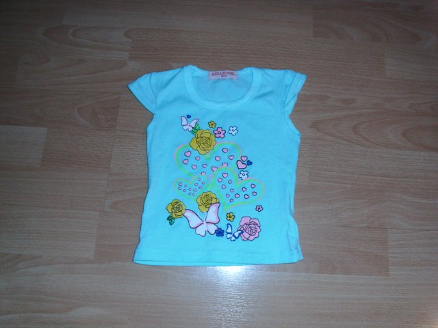 T-Shirt von Hello Girl, hellgrün mit Motiv, Gr. 86