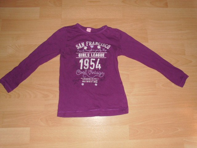 Langarmshirt von Dopodopo, lila mit Motiv, Gr. 116/122