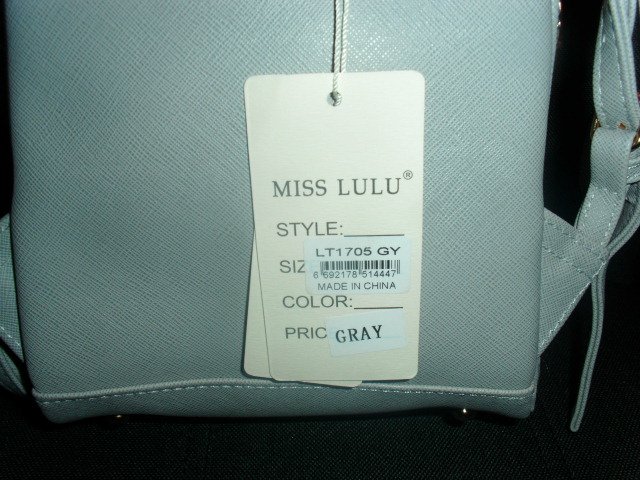 Rucksack von Miss Lulu, hellgrau, Neu mit kleinem Makel