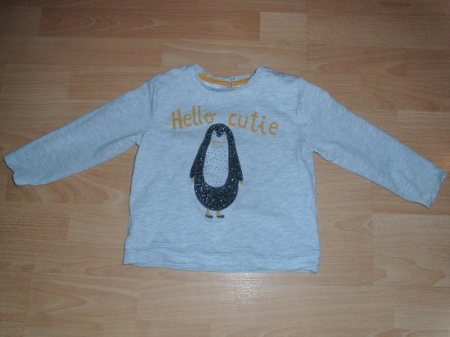 Sweatshirt von Mango Kids, hellgrau mit Motiv, Gr. 104