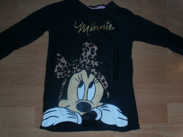 Langarmshirt von Disney, schwarz mit Minnie Maus, Gr. 122