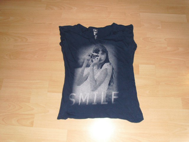 T-Shirt von Atmosphere, blau mit Motiv, Gr. 38