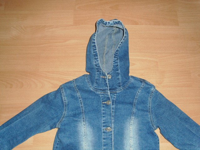 Jeansmantel, blau mit Waschungen, Gr. 128
