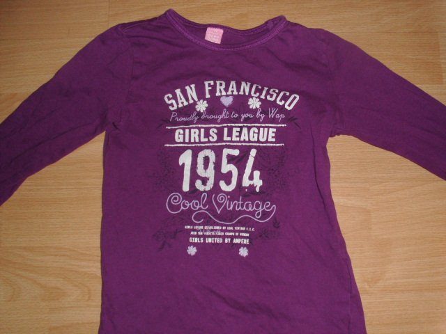 Langarmshirt von Dopodopo, lila mit Motiv, Gr. 116/122