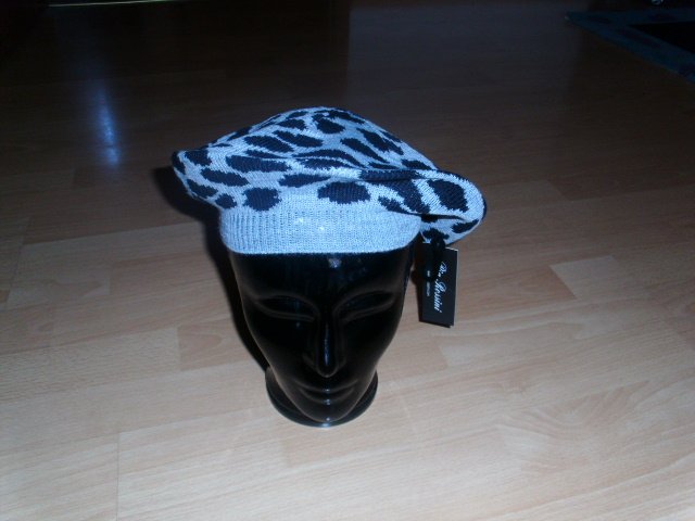Beret ( Baskenmütze) von Pia Rossini, grau- schwarz, Einheitsgröße mit Etikett